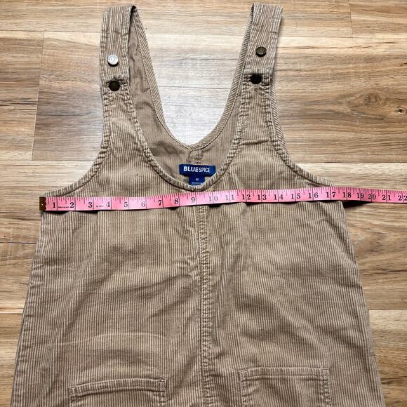 💙 VINTAGE BLUE SPICE CORDUROY OVERALL MINI DRESS 💙 Size M - Picture 4 of 5
